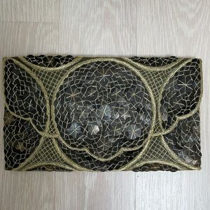 Metallic Envelope Clutch with Chain